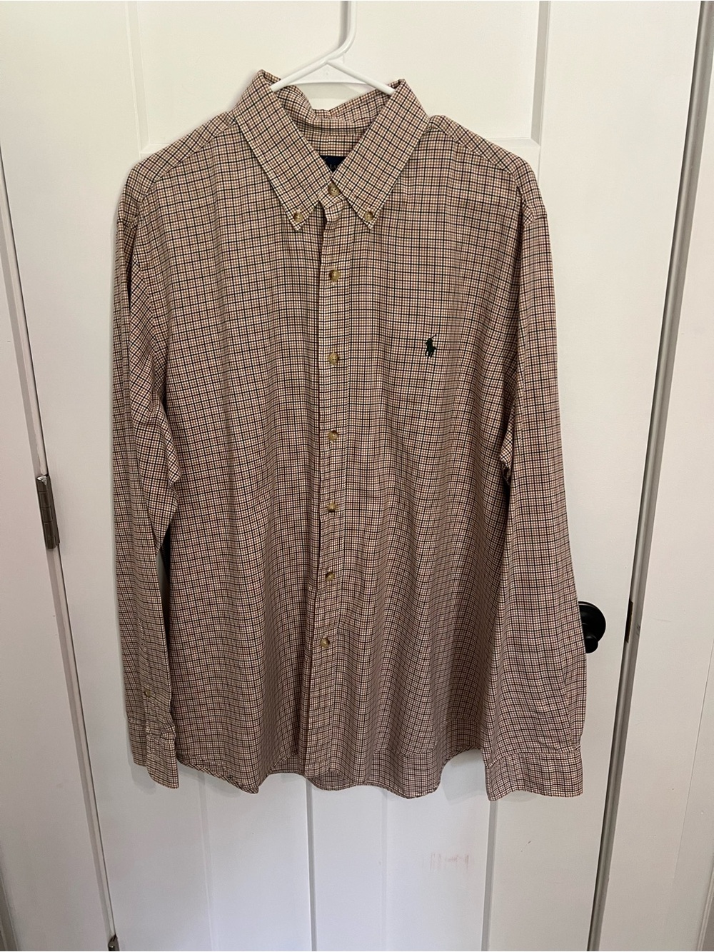 Polo by Ralph Lauren Men's Tan & Brown Plaid Button-Down Shirt